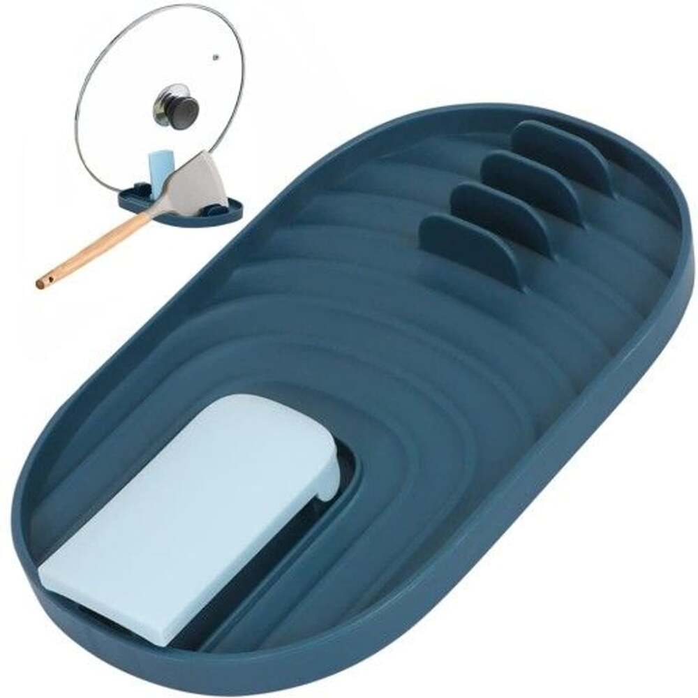 Foldable Spoon Rest and Pot Lid Holder, Pan Pot Cover Lid Rack Shelf Stand Holde